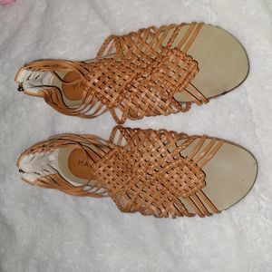 Masiero Size 5 Saddle Brown Leather Ankle Gladiator Sandals